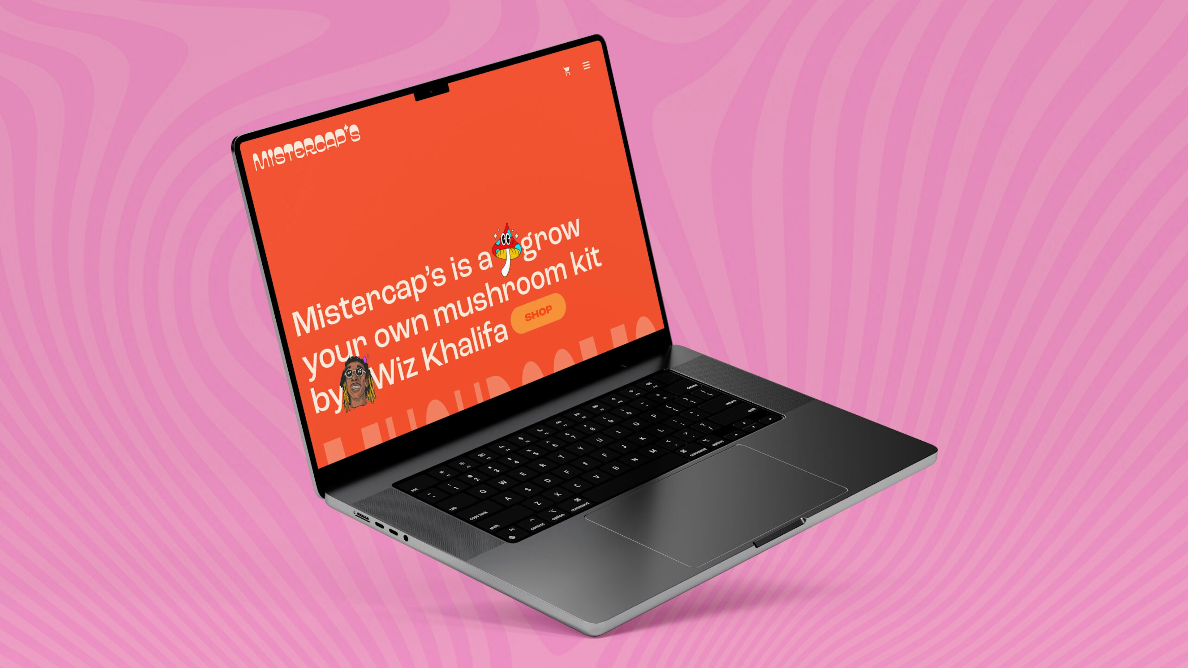 website design for mistercaps mushroom brand